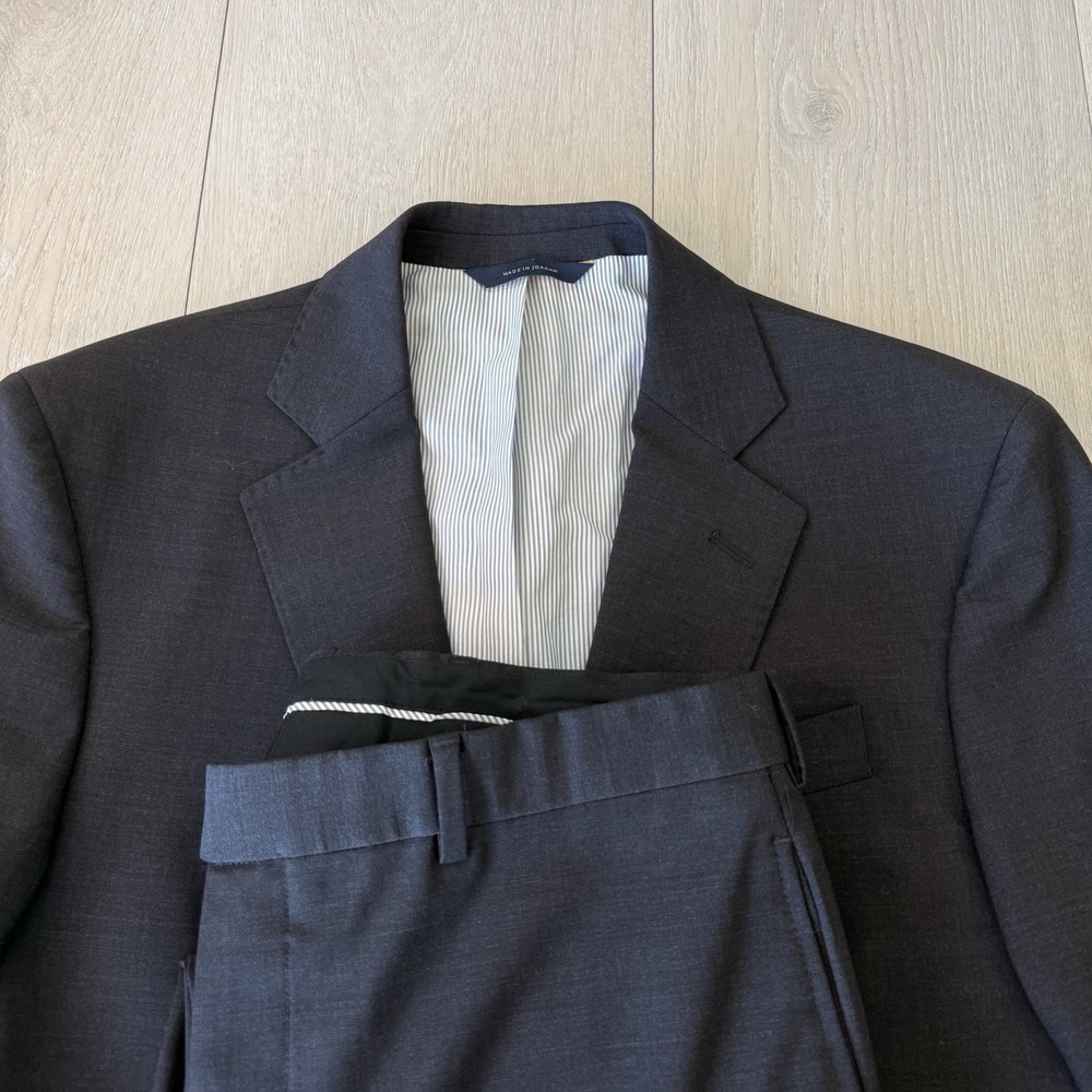 Brooks Brothers Explorer Suit Fitzgerald Fit Solid Gray Wool Blend 2 Piece 40L